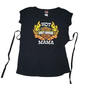 Harley Davidson Maternity Shirt Blouse Top Hot Mama Shirt Womens Sz S
